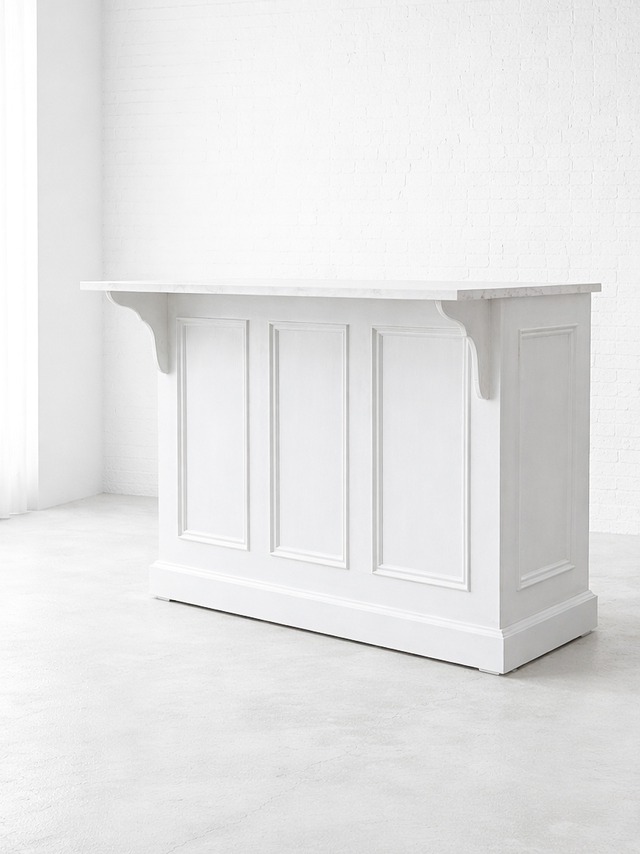 海外インテリア風キッチンカウンター179 (大理石天板・アイランドカウンター)W1200 オーダーメイド家具