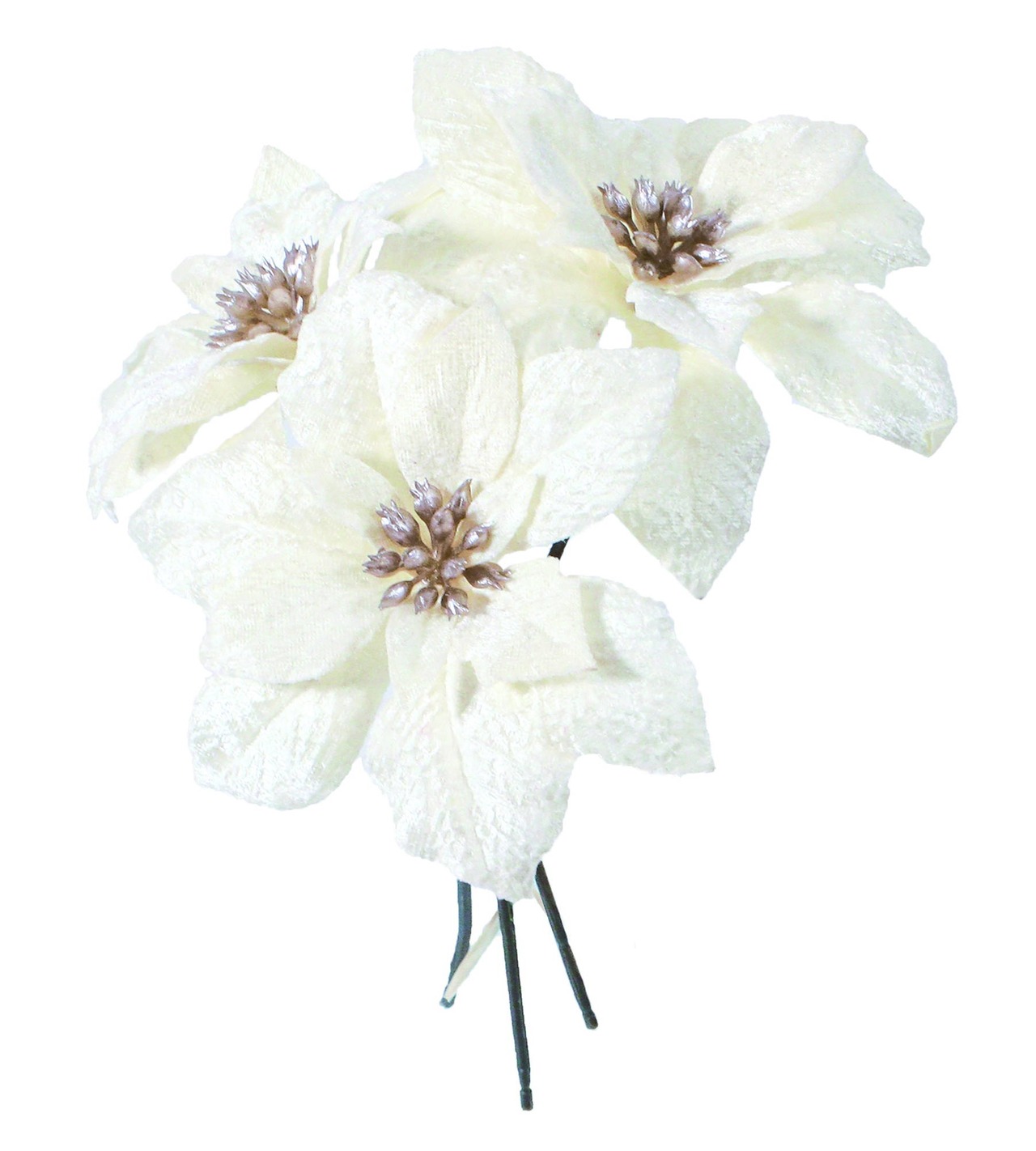 ベルベットポインセチアバンドル＊３　　FS-6113CR　4961823411250　造花（アーティフィシャルフラワー） > シーズン造花