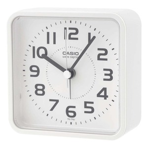 【特価処分】CASIO(カシオ) 目覚まし時計 電波時計 ホワイト 白 アナログ 夜間秒針停止 スヌーズ ライト TQ-770J-7JF
