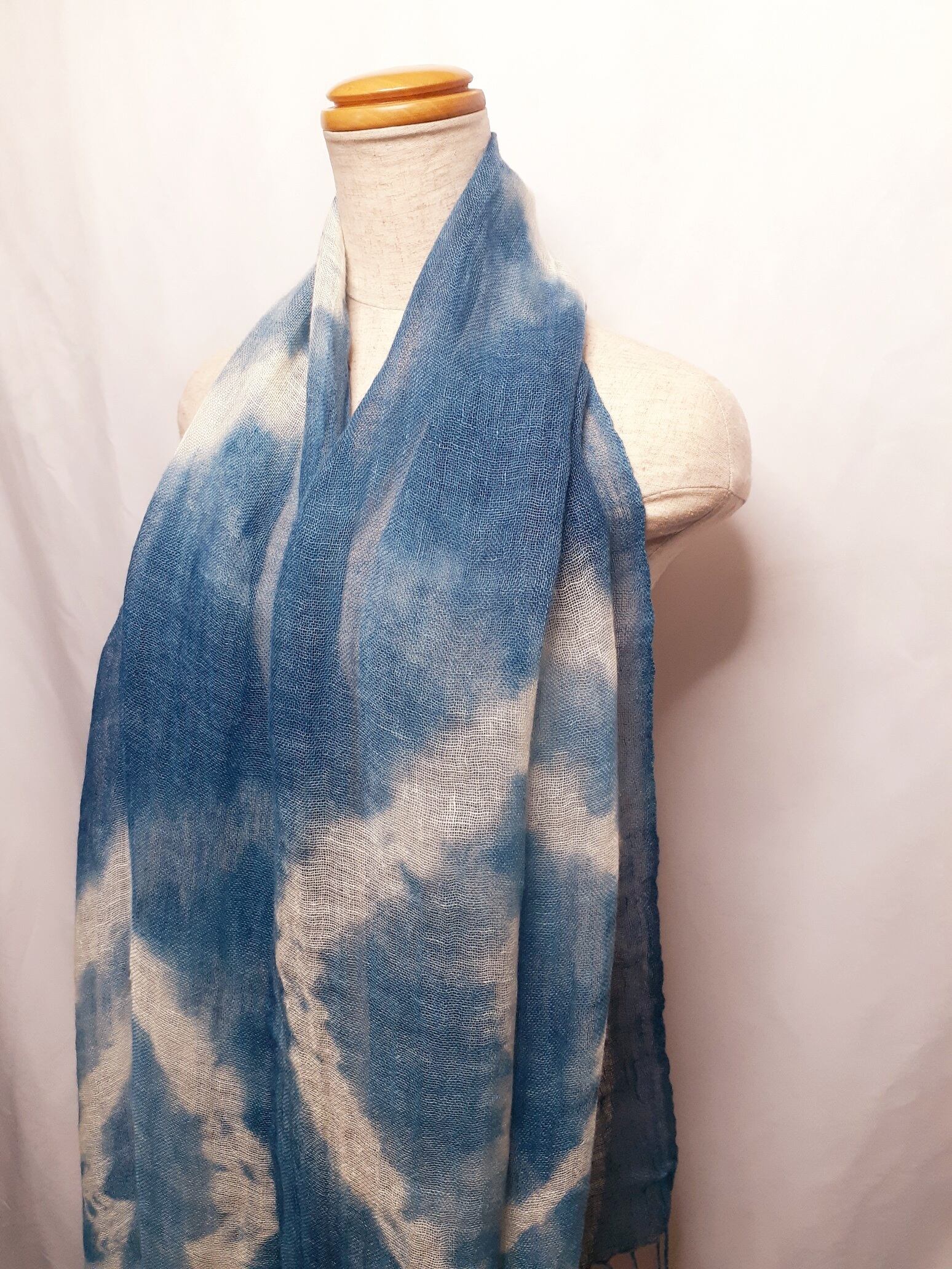 (麻)手染め・藍染ストール