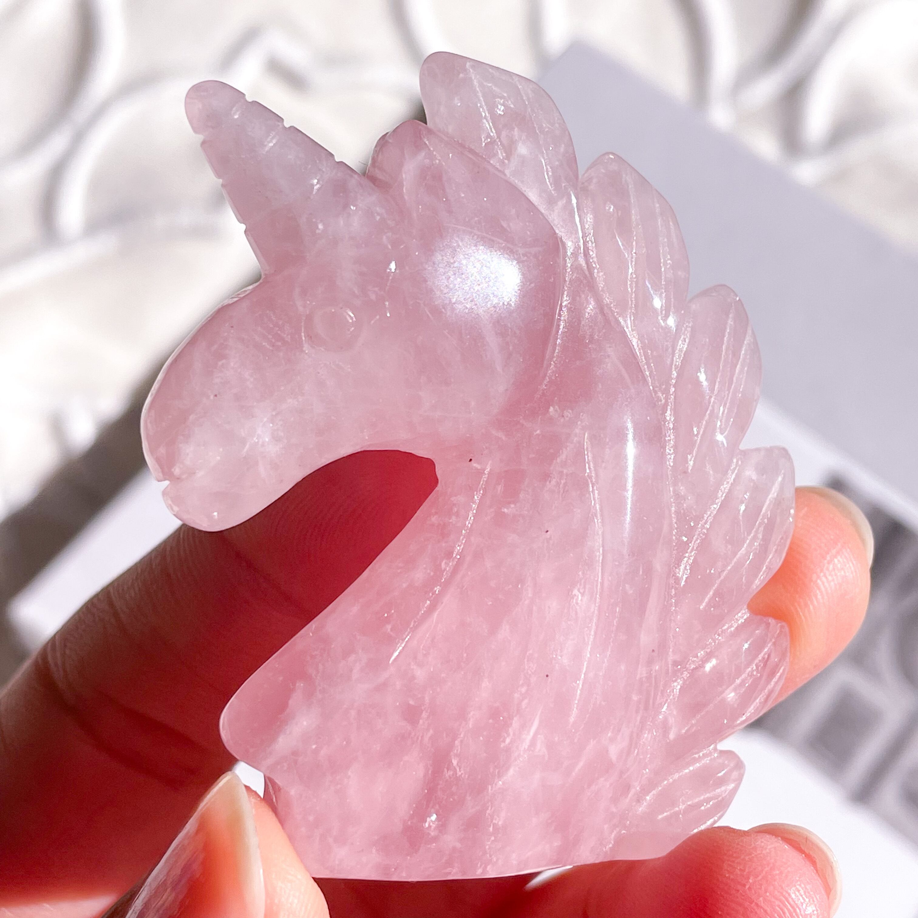 Rose Quartz Unicorn Medium 1 ✧ ローズクォーツ ユニコーン | FLUXY - 天然石と鉱物のお店 フラクシー  powered by BASE