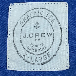 【JCREW】NYC ヴィンテージ 加工 プリントTシャツ XL ブルー US古着