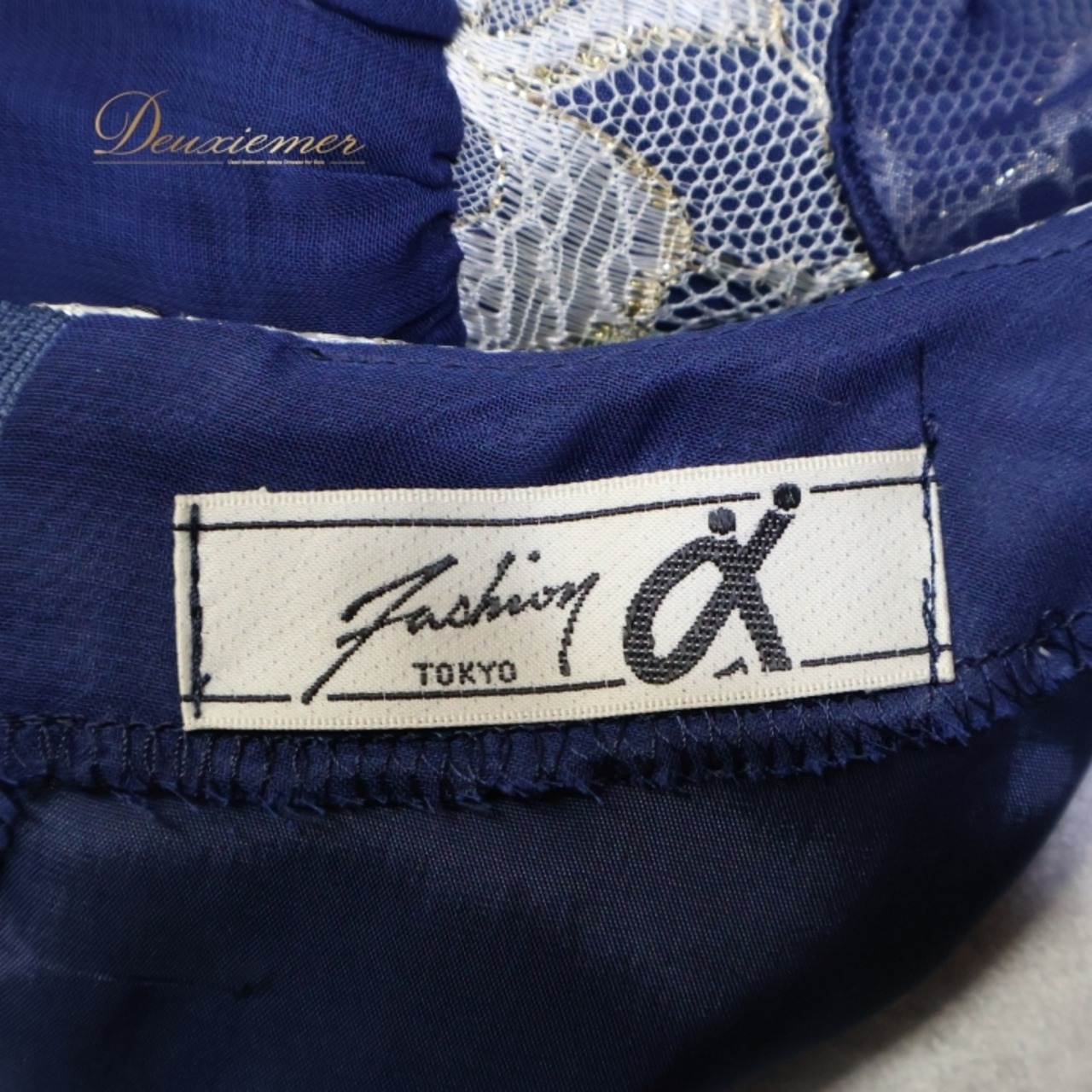 パーティドレス ワンピース ドレス ネイビー系 ファッション アルファ Fashionα 紺 レース プリーツ 上品 パーティ 発表会 演奏会 フォーマル ダンス レディース おしゃれ