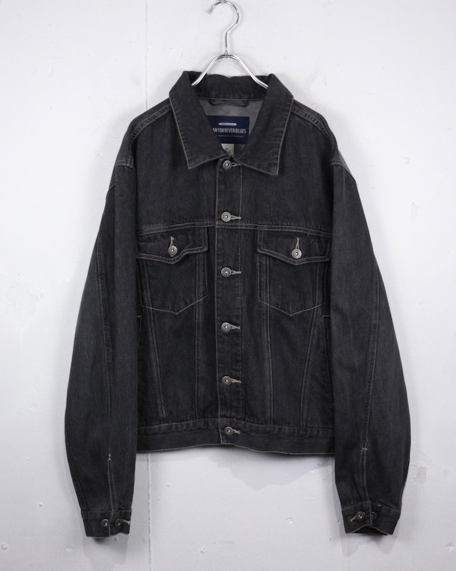 【Caka act2】90's“Canyon River Blues” “先染め”Black Denim Tracker Jacket