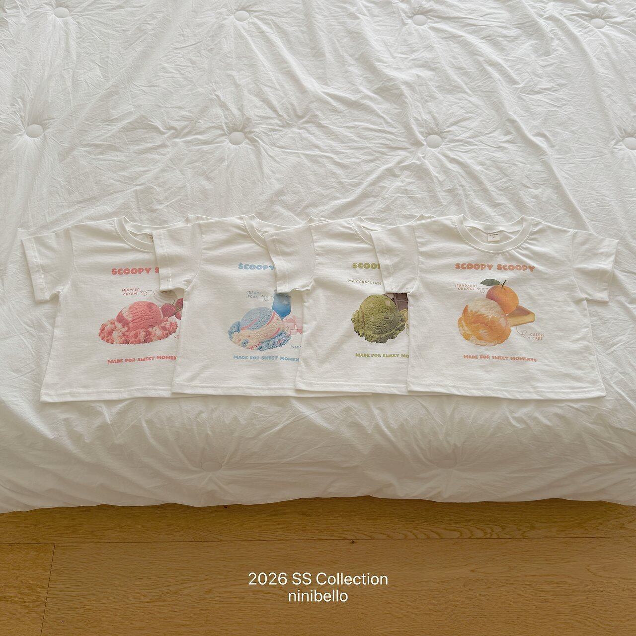 【6/18〆予約】<ninibello> Scoop scoop short sleeve T