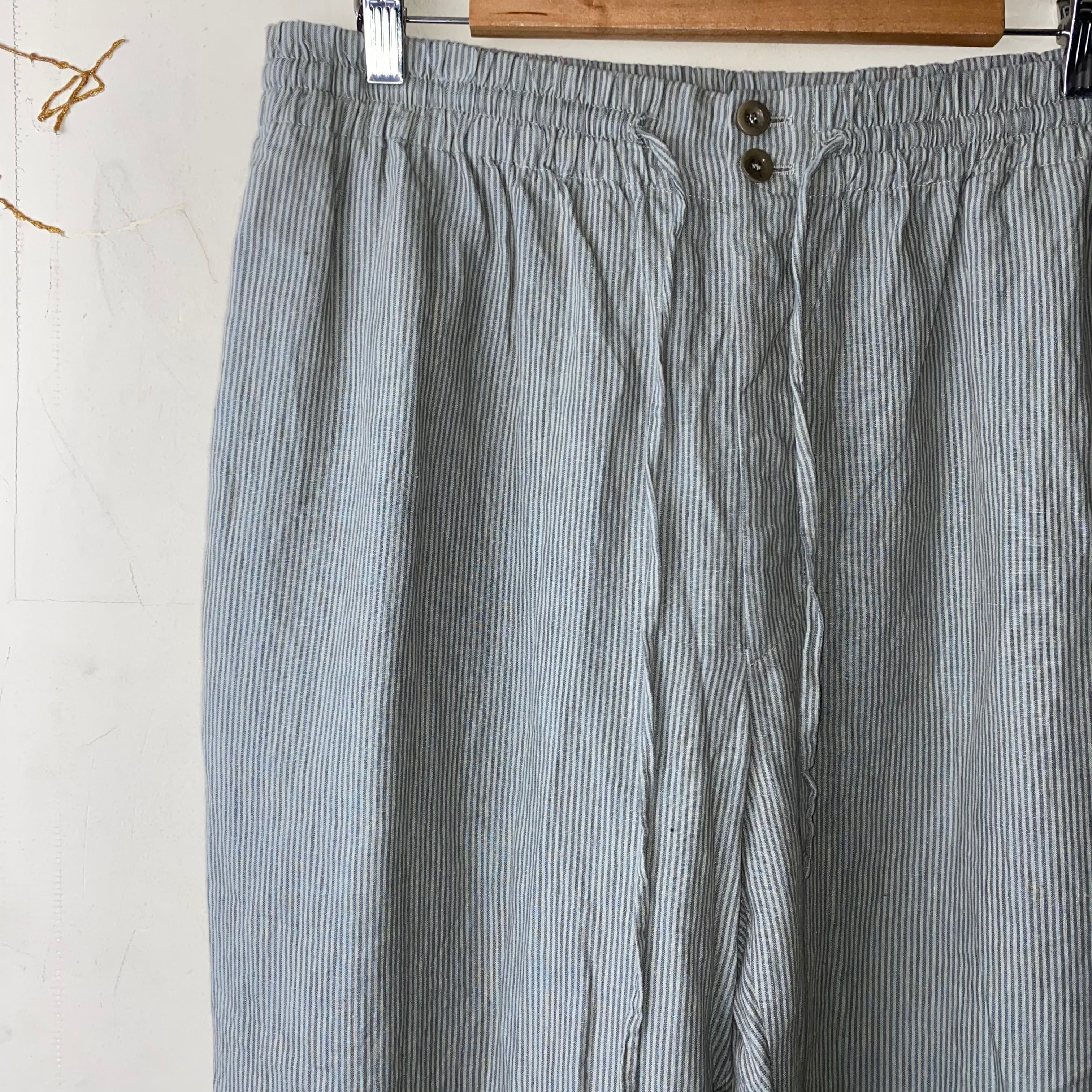 HERMES stripe pattern linen easy pants | NOIR ONLINE