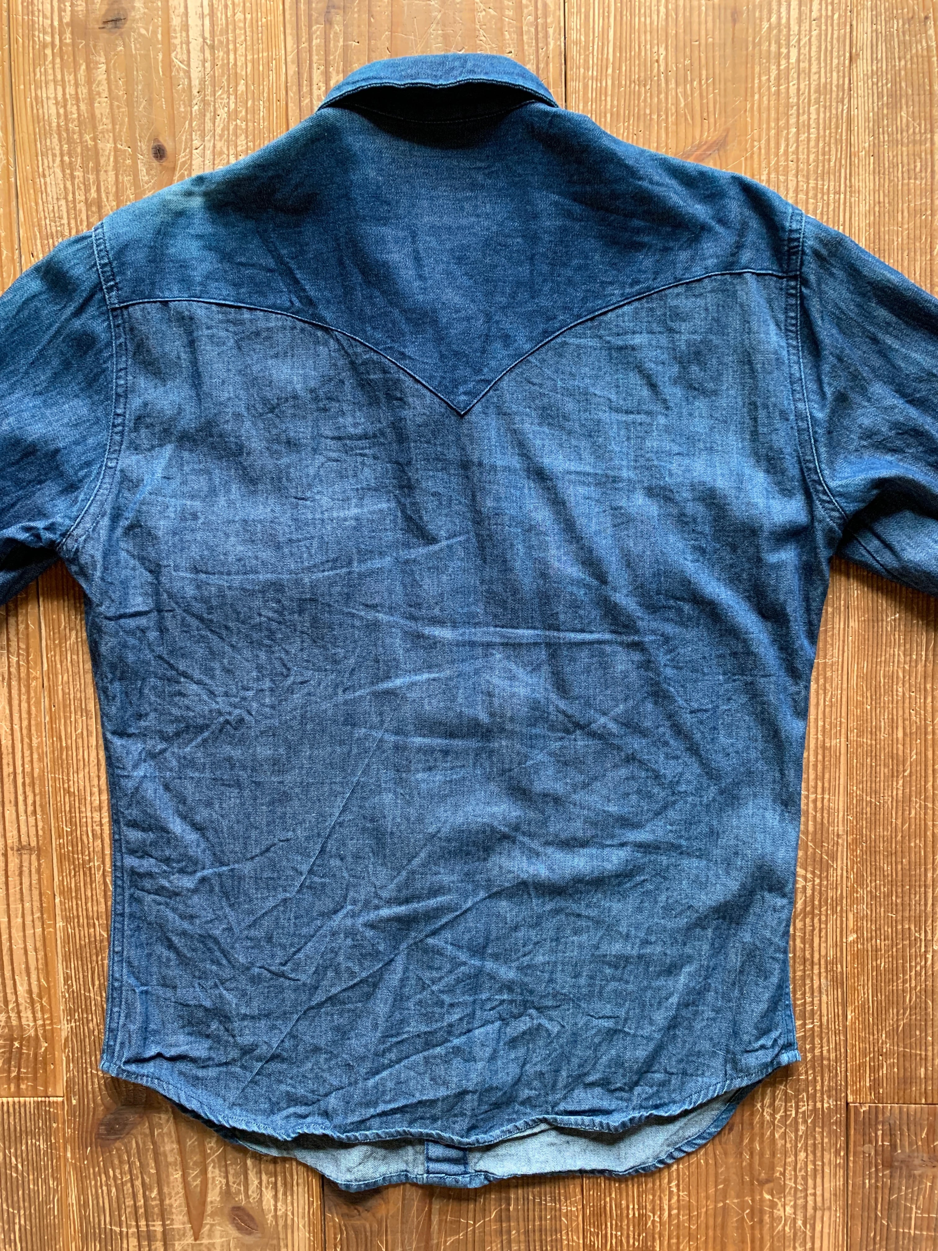60's H BAR C  デニムウエスタンシャツ濃紺 USA製