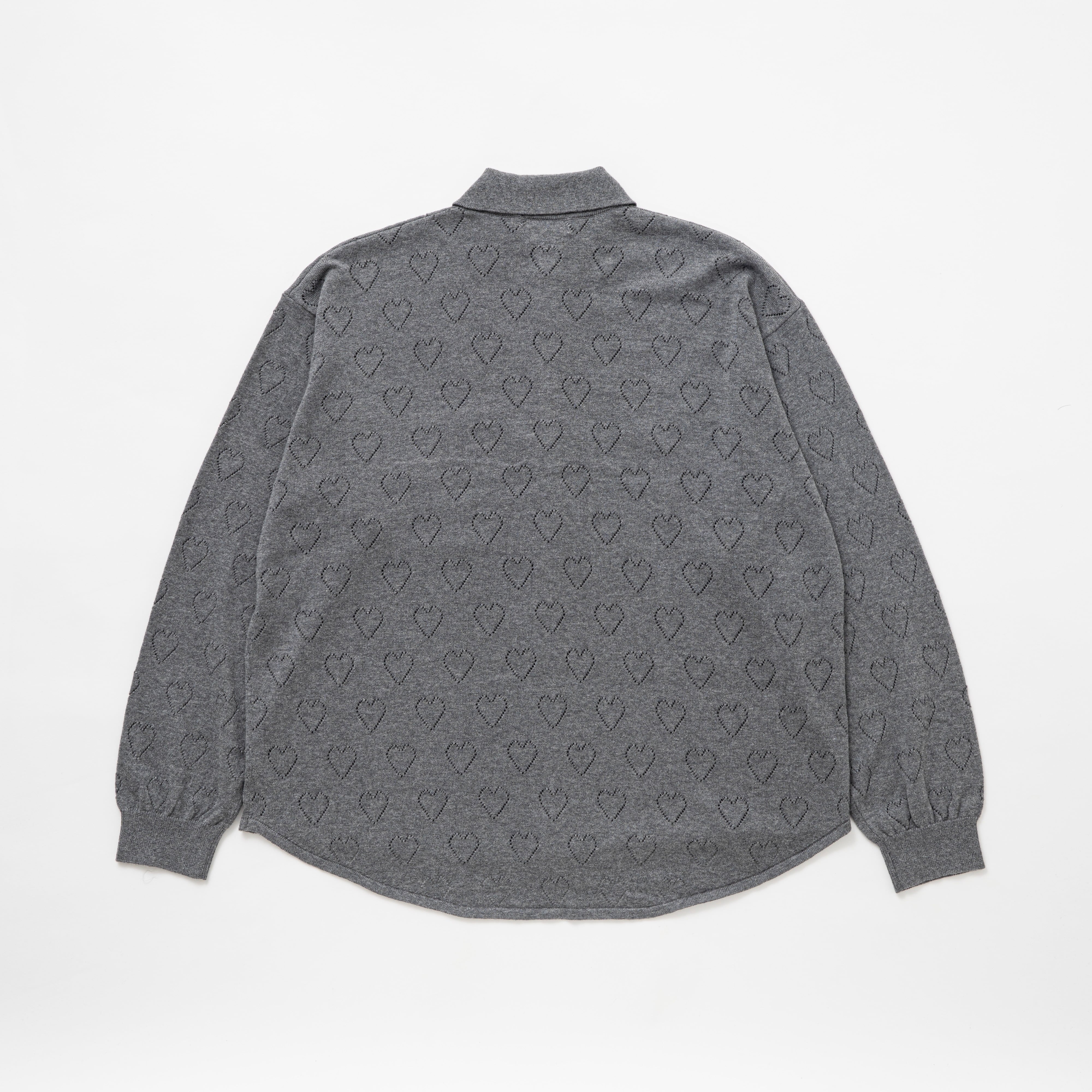 Flower embroidery knit shirt（GREY） | TTTMSW