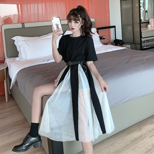 ✞ ダークTシャツ ロングメッシュベルト トップス ハーネス ステッチ ✞ゴスロリ SM ミリ 甘ロリ クラロリ 和ロリ エレガント 黒ロリ 姫ロリ 華ロリ BB-BB5508595