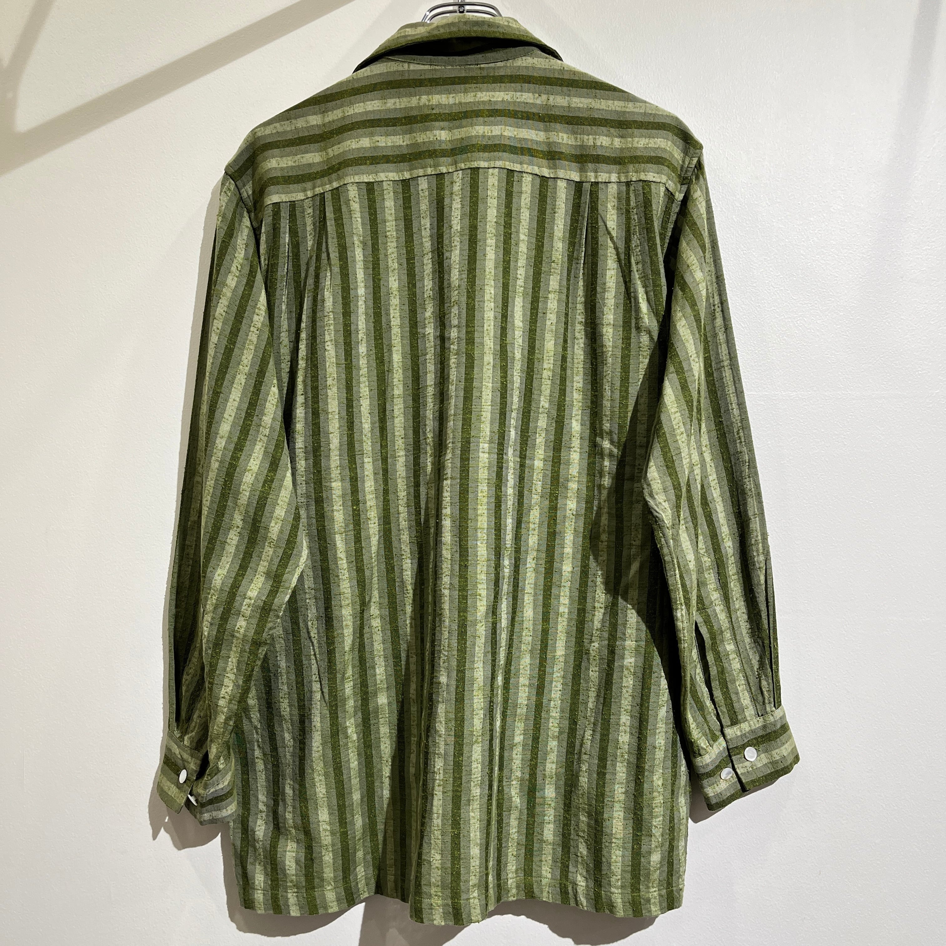 60s Strype Pattern Open Color Shirt 60年代 ストライプ柄