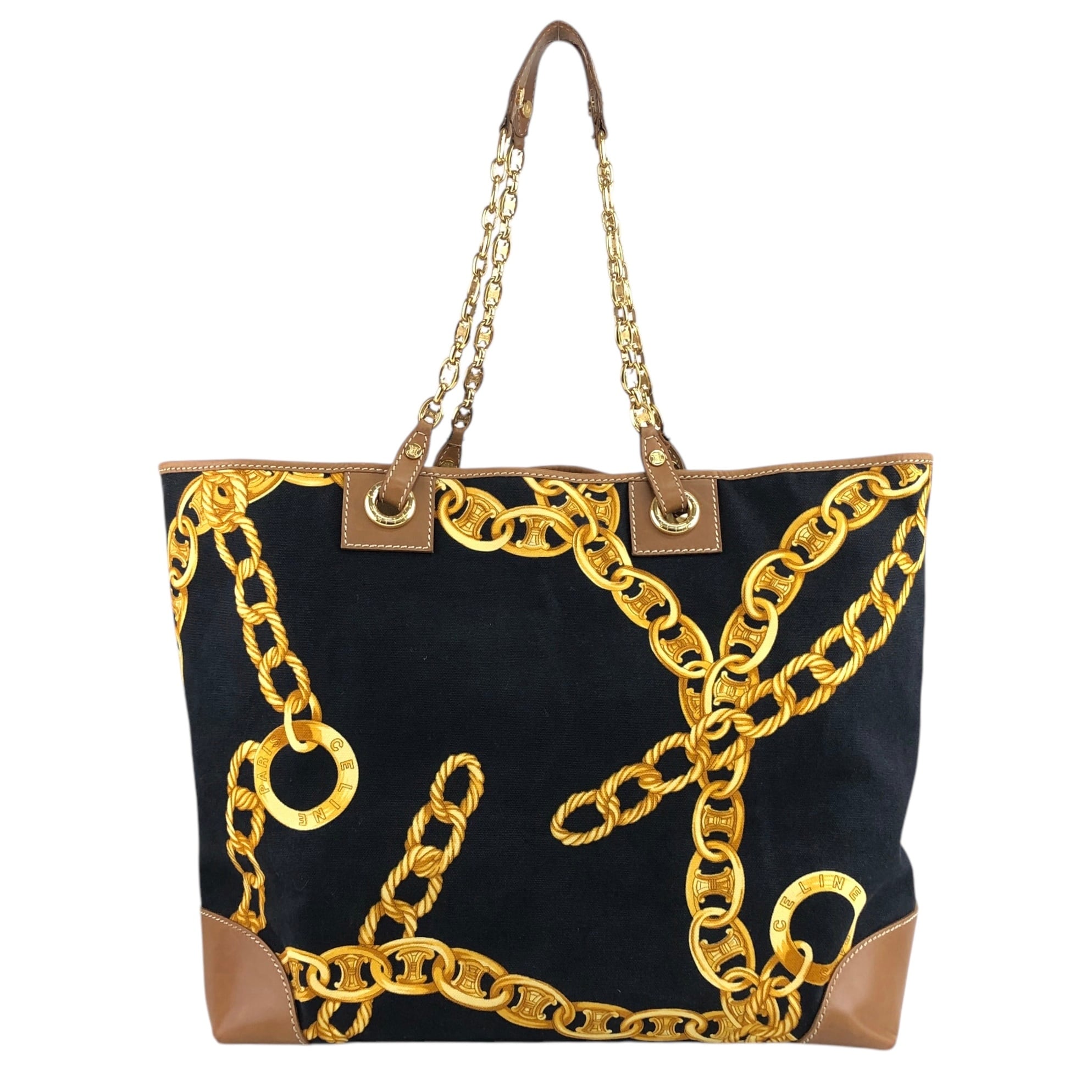 CELINE セリーヌ トートバッグ ブラック ブラゾン キャンバス レザー