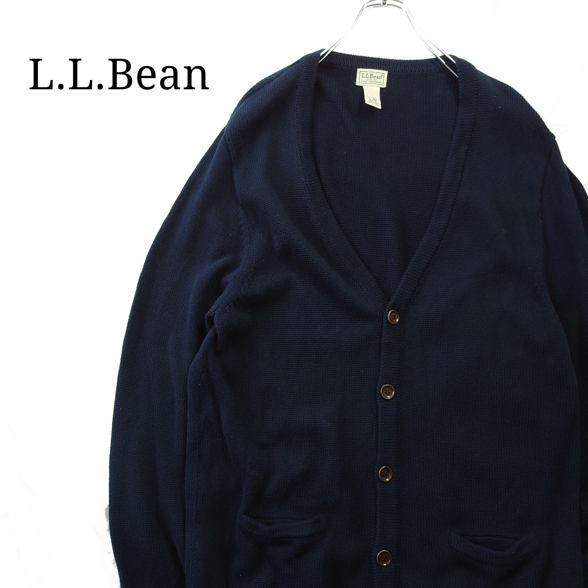 人気カラー】L.L.Bean エルエルビーン コットンニット カーディガン 紺