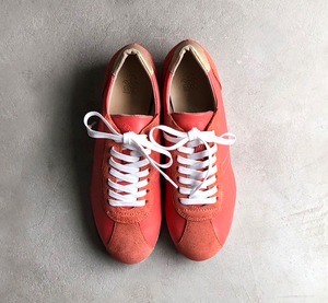 【完全受注生産】クラシックなデザインと本革の上質感！EMAのスニーカー/フラミンゴピンク×スエード