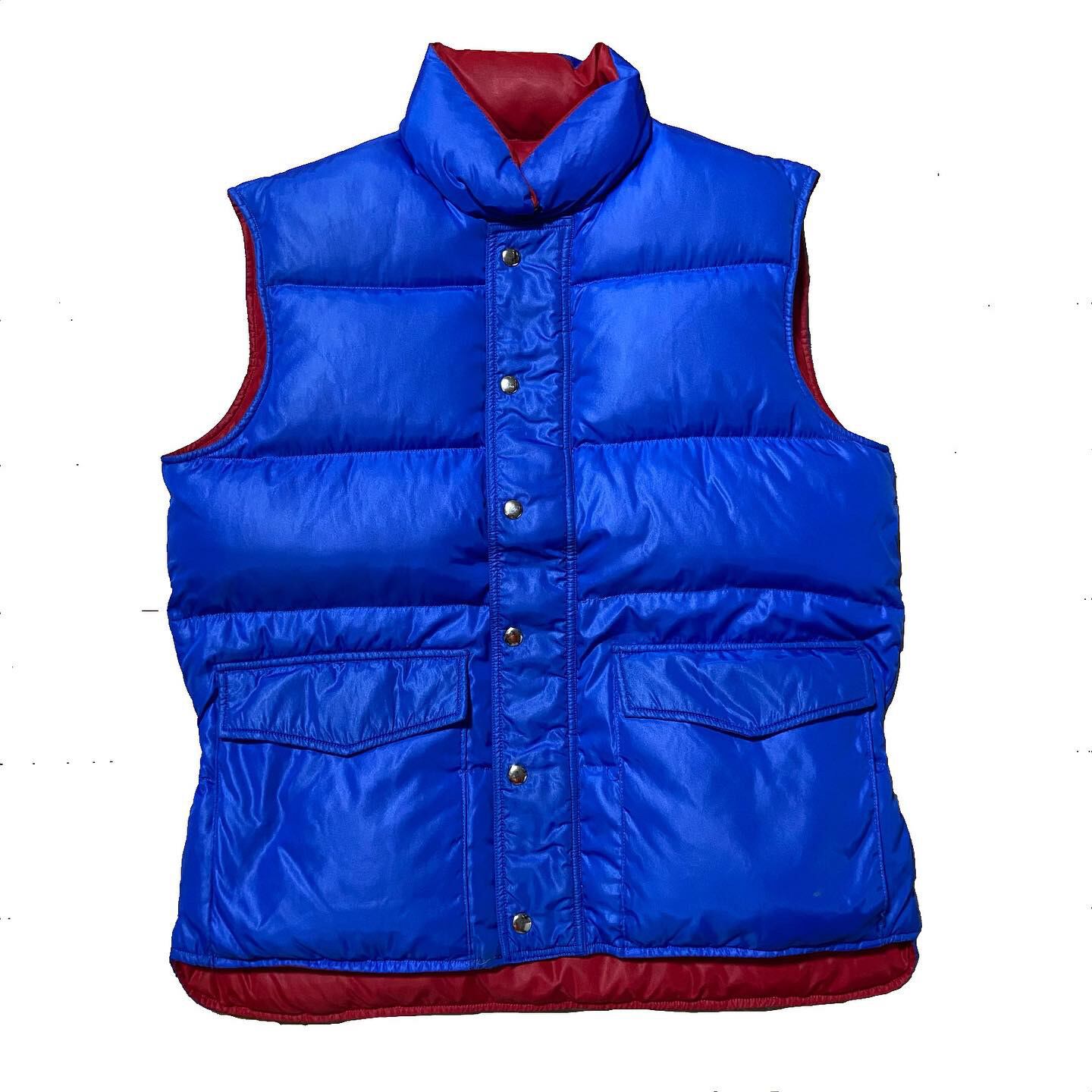 Reversible Blue and Red Down Vest