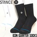 ソックス 靴下 STANCE スタンス ICON QUARTER SOCKS A356A21IQTBLKL(27cm-31cm)