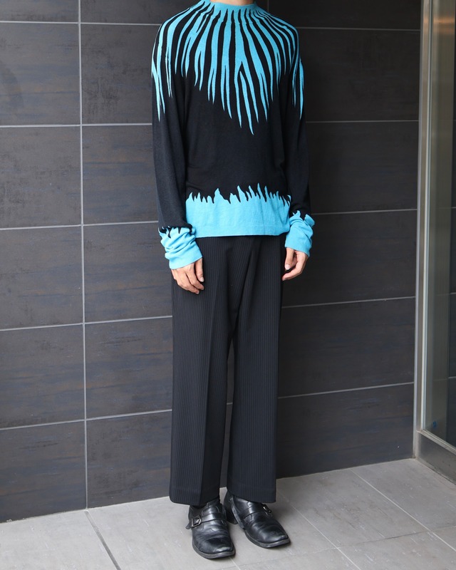 Center press pinstripe slacks
