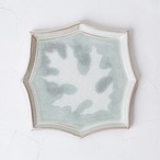 【増田 哲士】18.オークリーフ8角皿(L)/緑