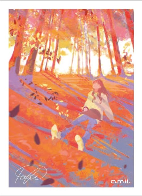 amii. sleeves 《 落ち葉 》 Art by tabi amii. カードスリーブ プロテクター デッキシールド (64枚) アミー あみー