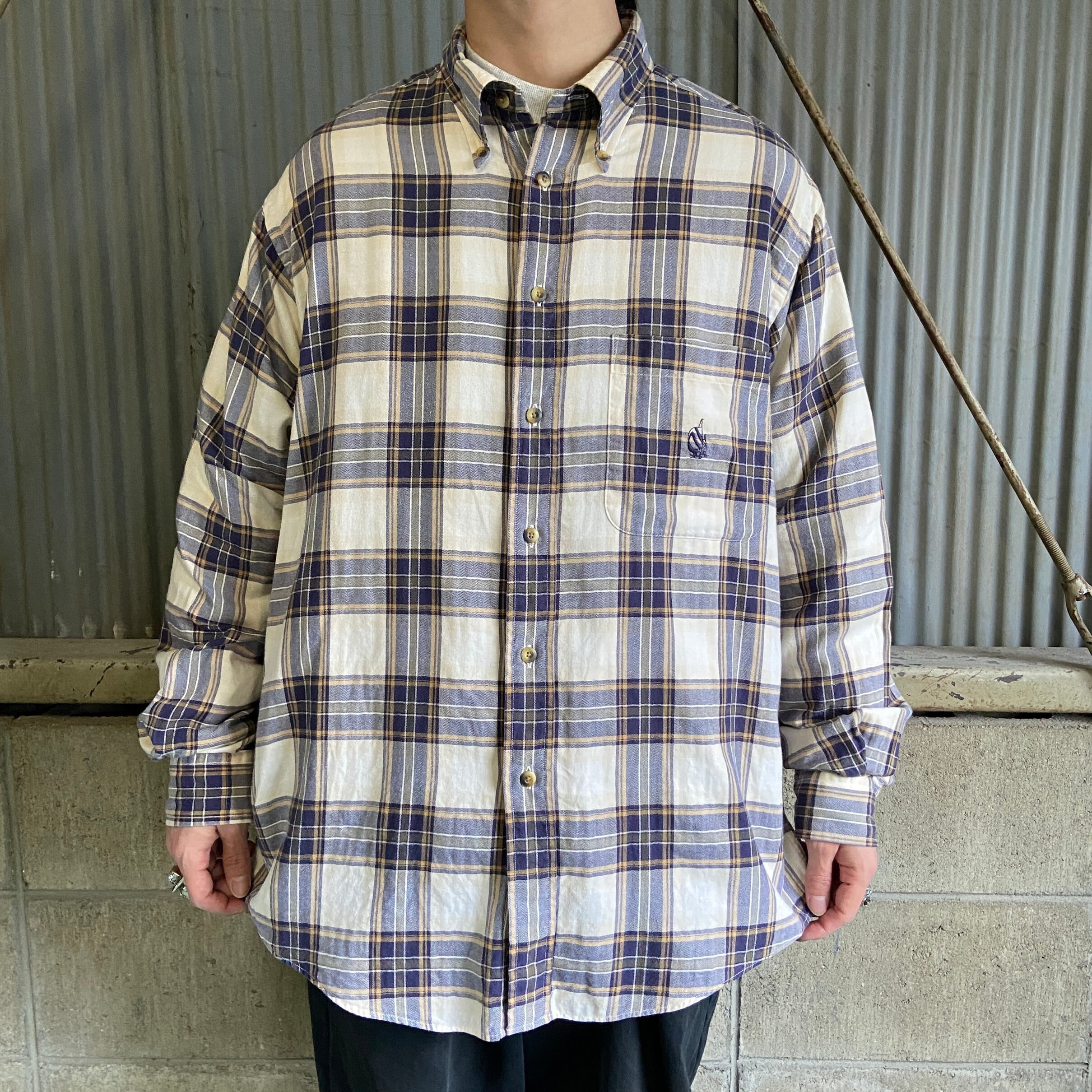 Nautica 長袖 チェックシャツ 90s USA  XL