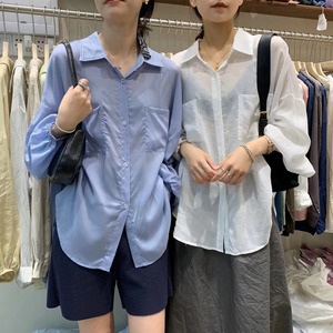 袖口バルーン　シアーシャツ　AJ33167-6115