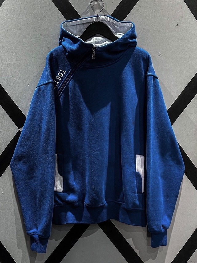 【X VINTAGE】"変形" Zip Gimmick Loose Pullover Hoodie