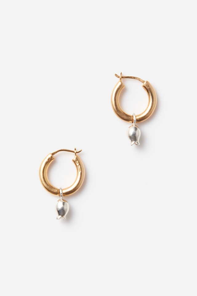Classic earrings 01 -gold × silver-