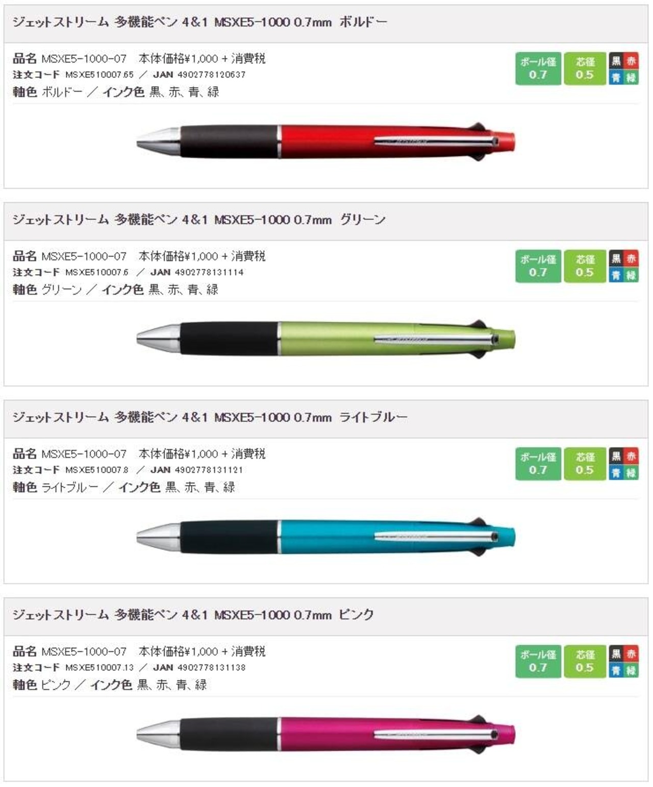 三菱鉛筆株式会社が販売する油性ボールペン「ジェットストリーム」不動の人気一位！！