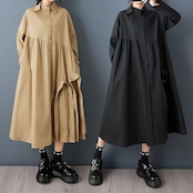 ボリューム フレア シャツワンピース  00354