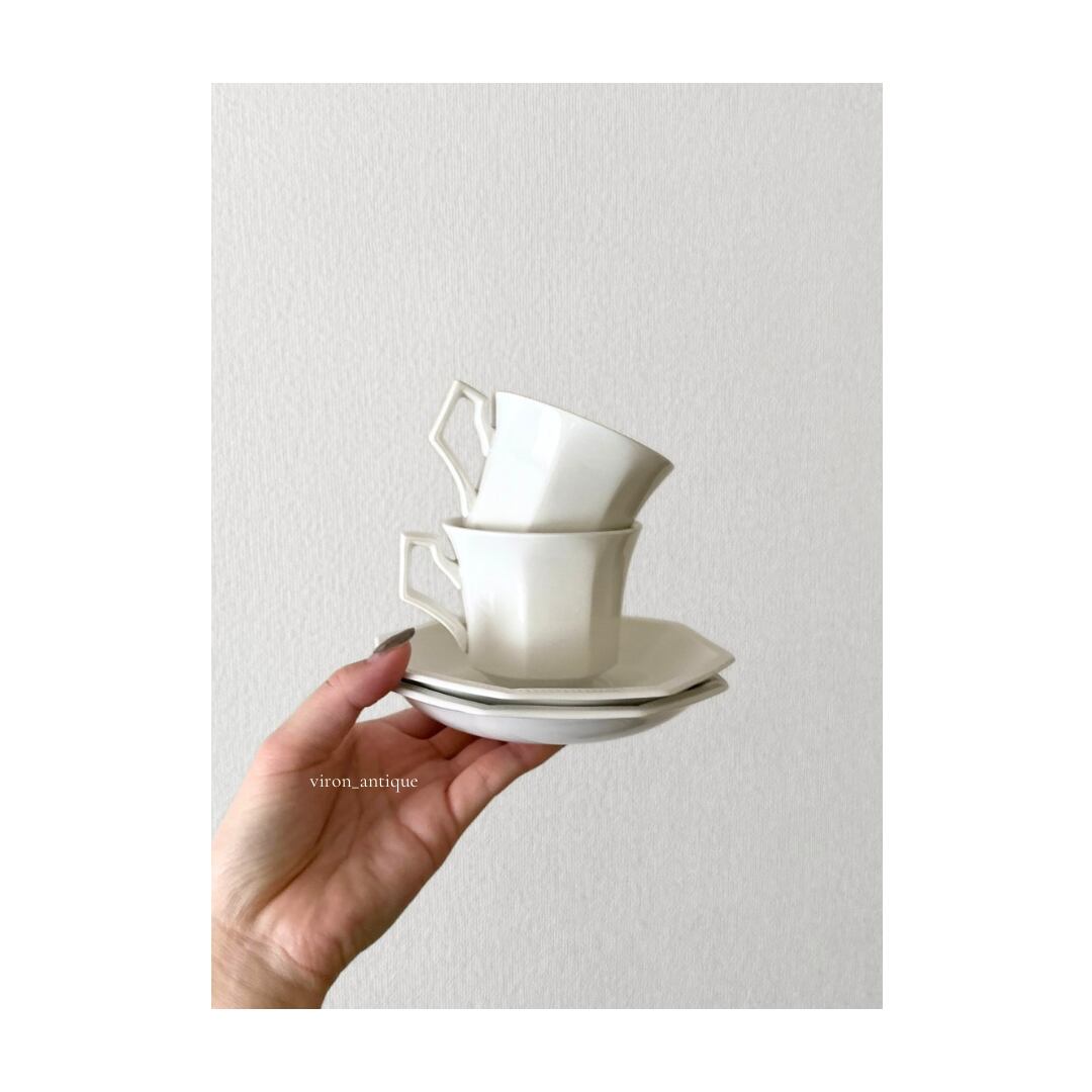 Johnson brothers ジョンソンブラザーズ / オクトゴナルのカップ&ソーサー 2客セット c