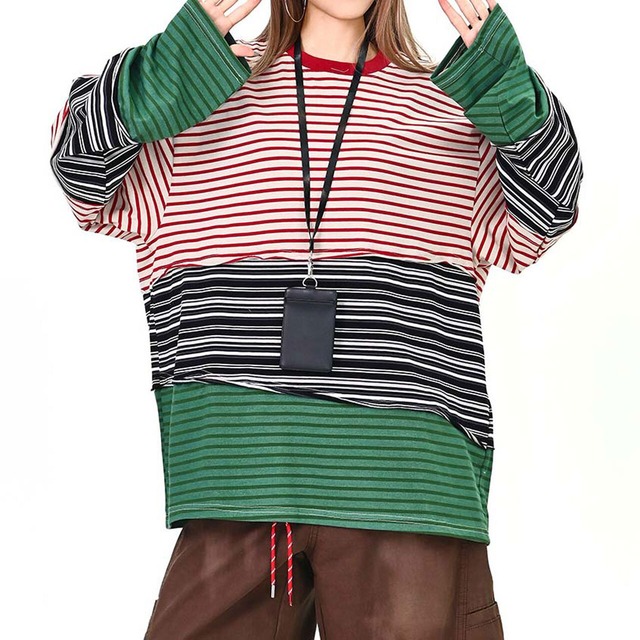 マルチボーダーミックスデザイントップス
 1col   R01578