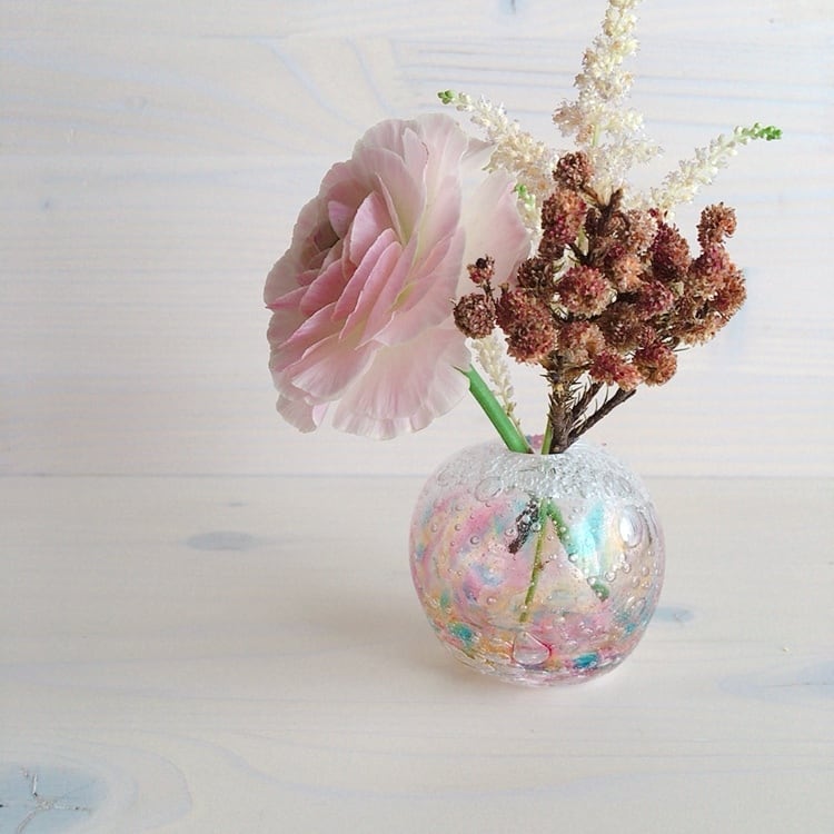 琉球ガラス工房 雫 一輪挿し 1-C