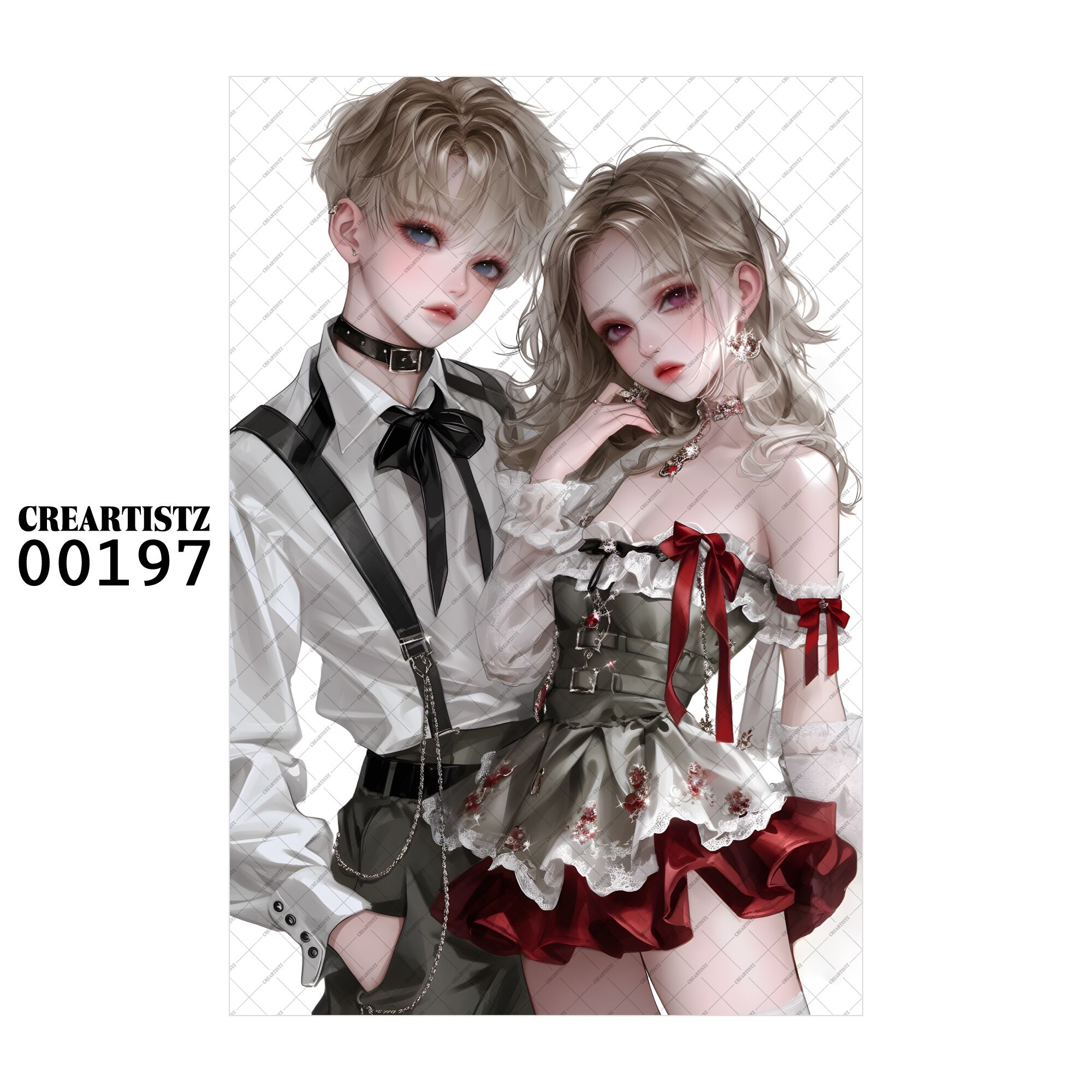 00197 ガール キュート オリジナル ペーパー/ステッカー 4枚セット CREARTISTZ