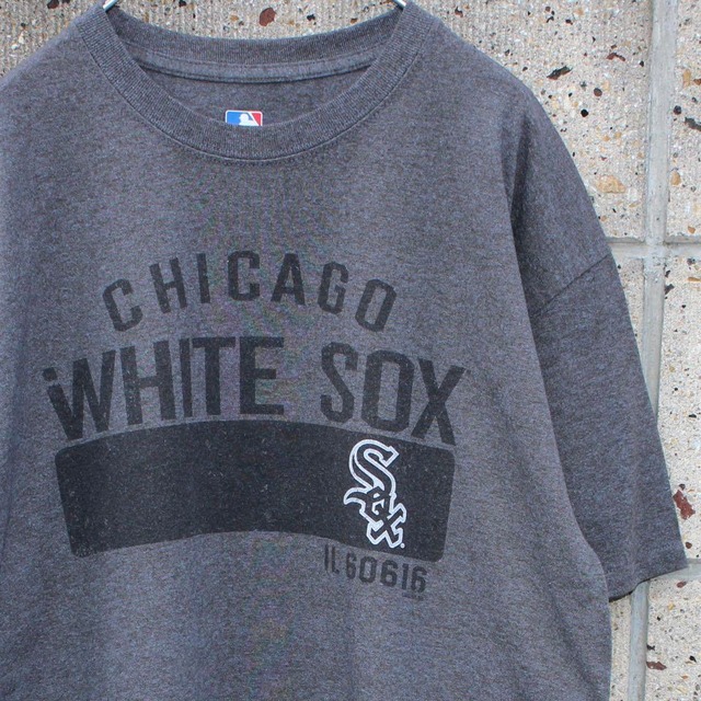 【Lサイズ】MLB公式 CHICAGO WHITE SOX 大きめサイズ 濃灰杢 古着 Tシャツ