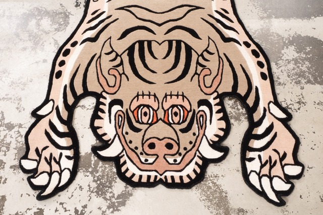 Tibetan Tiger Rug 《Lサイズ•ウール・オリジナル2・ナチュラルサンド211》チベタンタイガーラグ