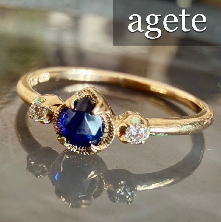 agete◇K10YG*9号*サファイア*ドロップ型リング*アガット | Me,MiNE