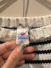 Jantzen USA Striped Cotton Knit Sweater