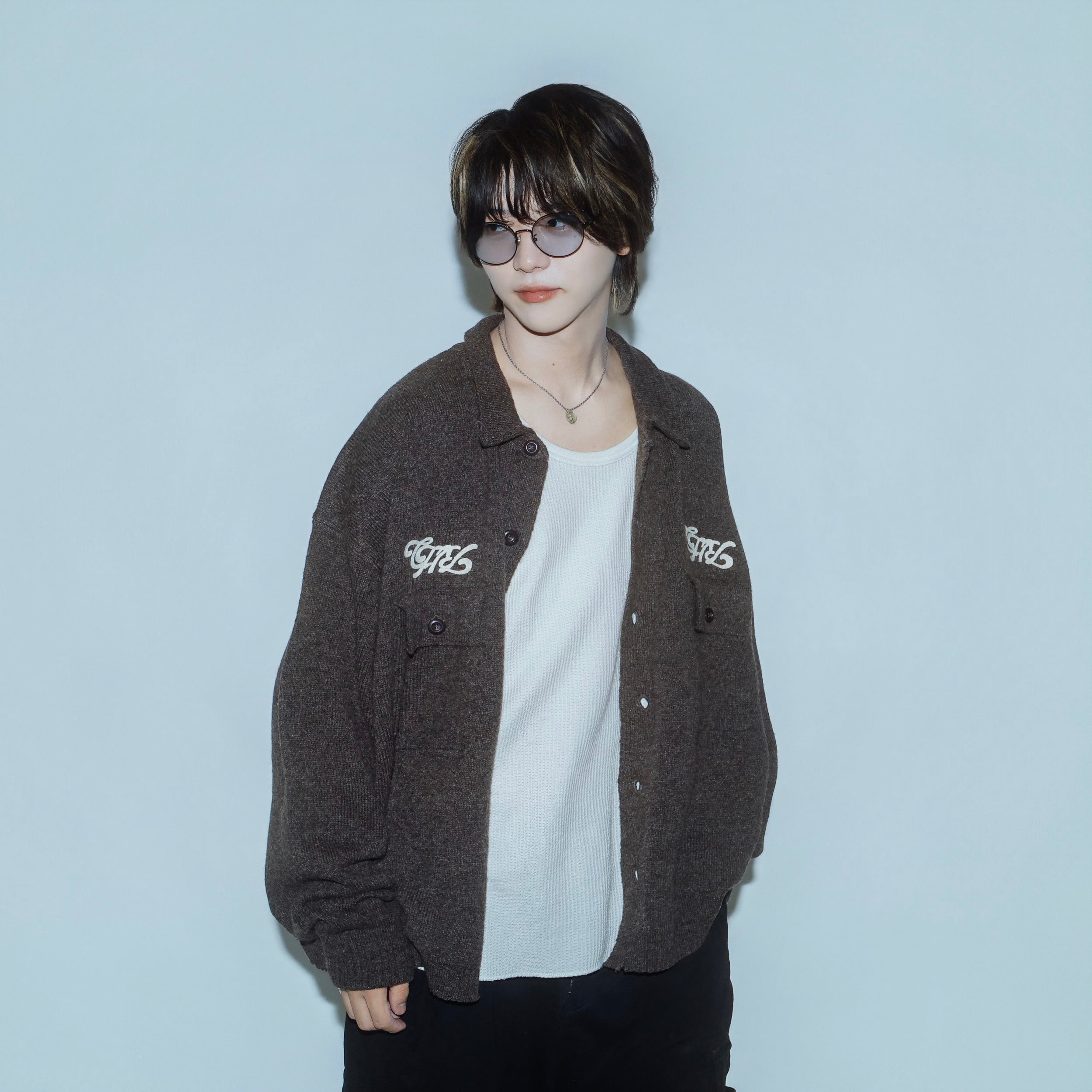 CHRONOIZM BROWN KNIT 【XXL】 KNIT JACKET <BROWN> | CHRONOIZM
