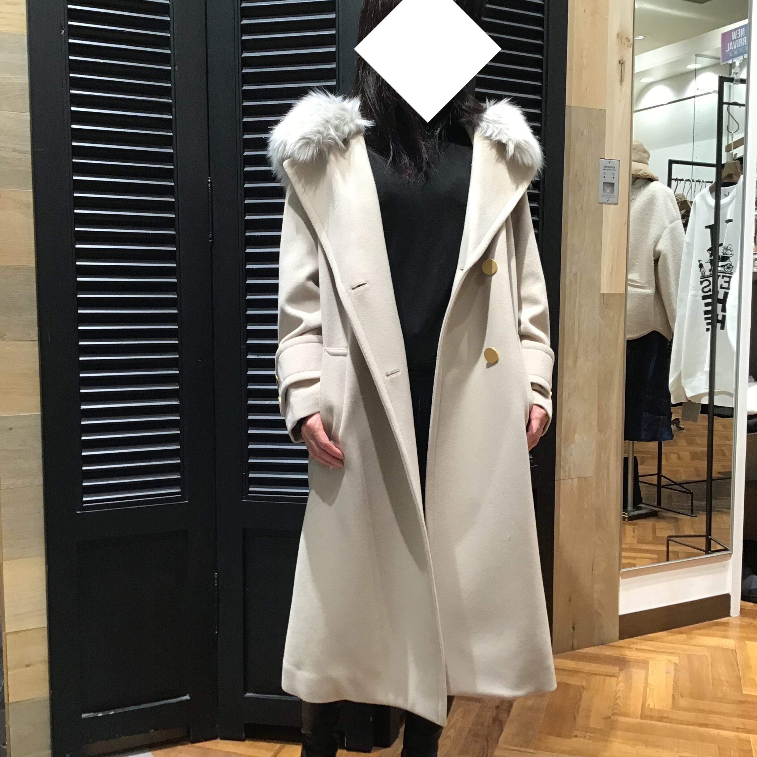 フードファー付ウールコート 0120461126