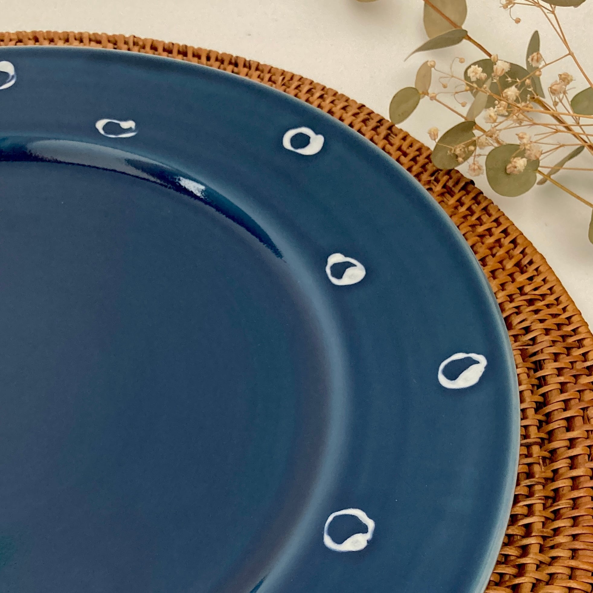 東一仁｜ブルー リムプレート8寸2枚セット 東一仁｜ブルー リムプレート8寸2枚セット 東一仁｜