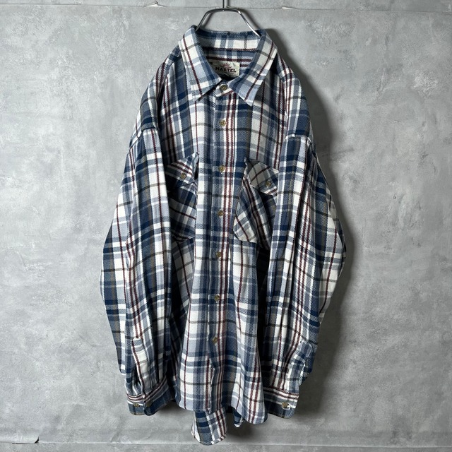 #6745 "MARTEL" check pattern flap flannel shirt