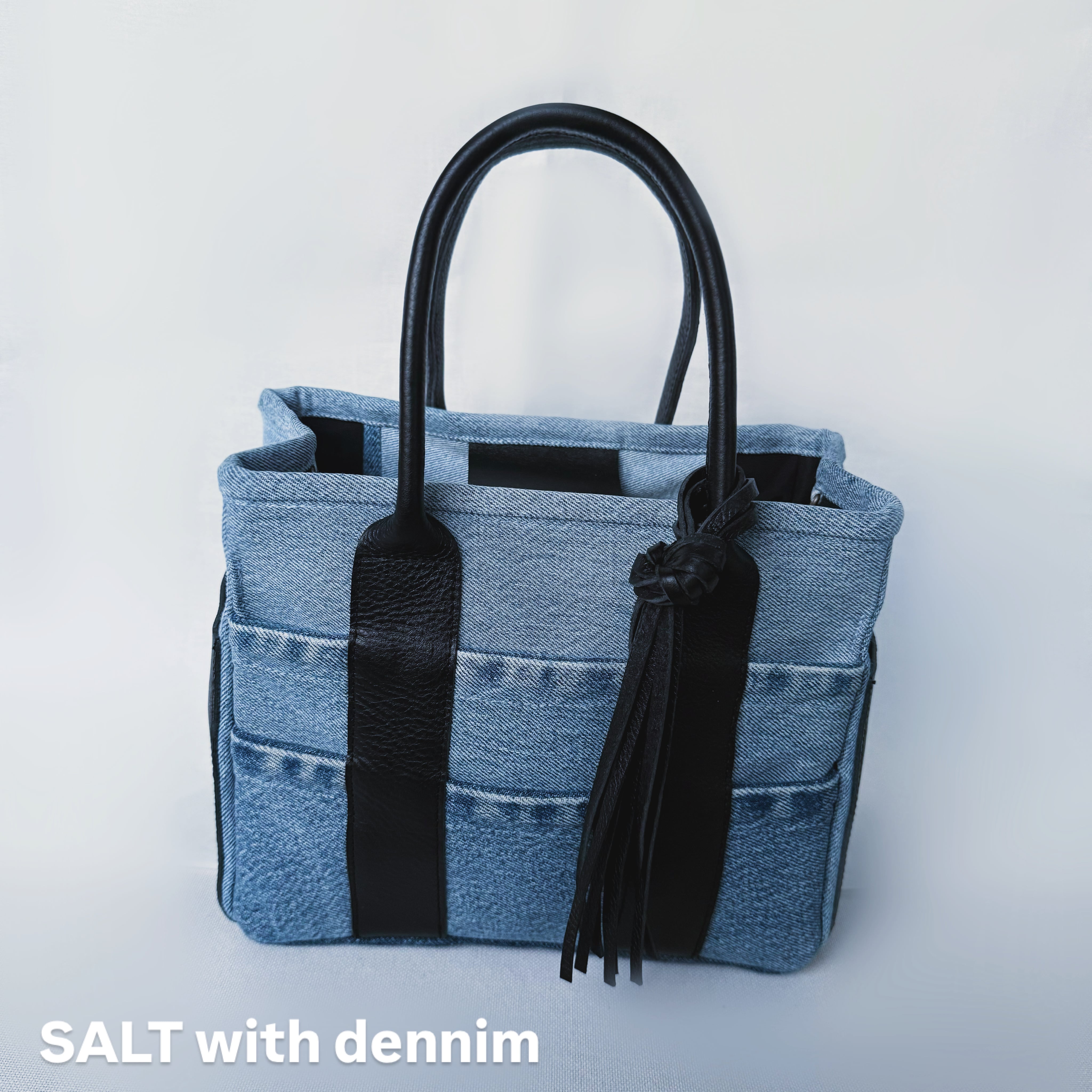Denim×leatherスクエアトートmini No.6745