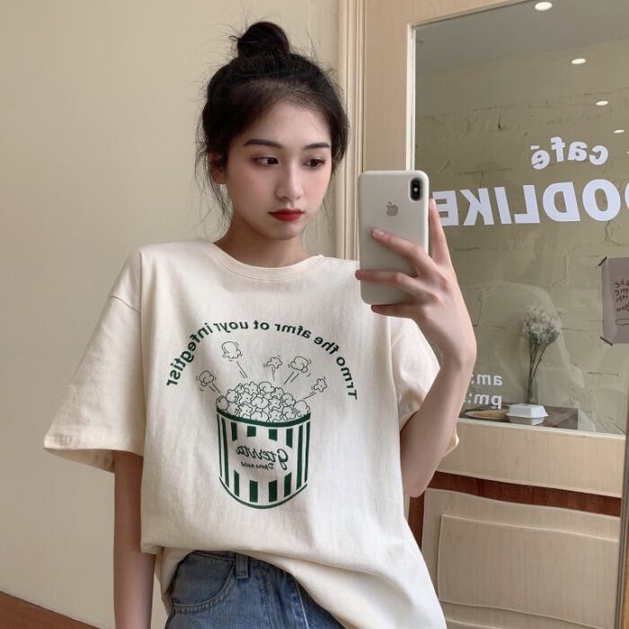 プリントTシャツ シャツ レディースサマールーズカジュアルスタイルトップス 夏物 1号婦人47712272260