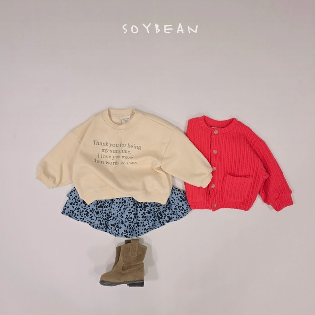 《送料無料》予約:ミニリブカーディガン【soybean】※ジュニアサイズ