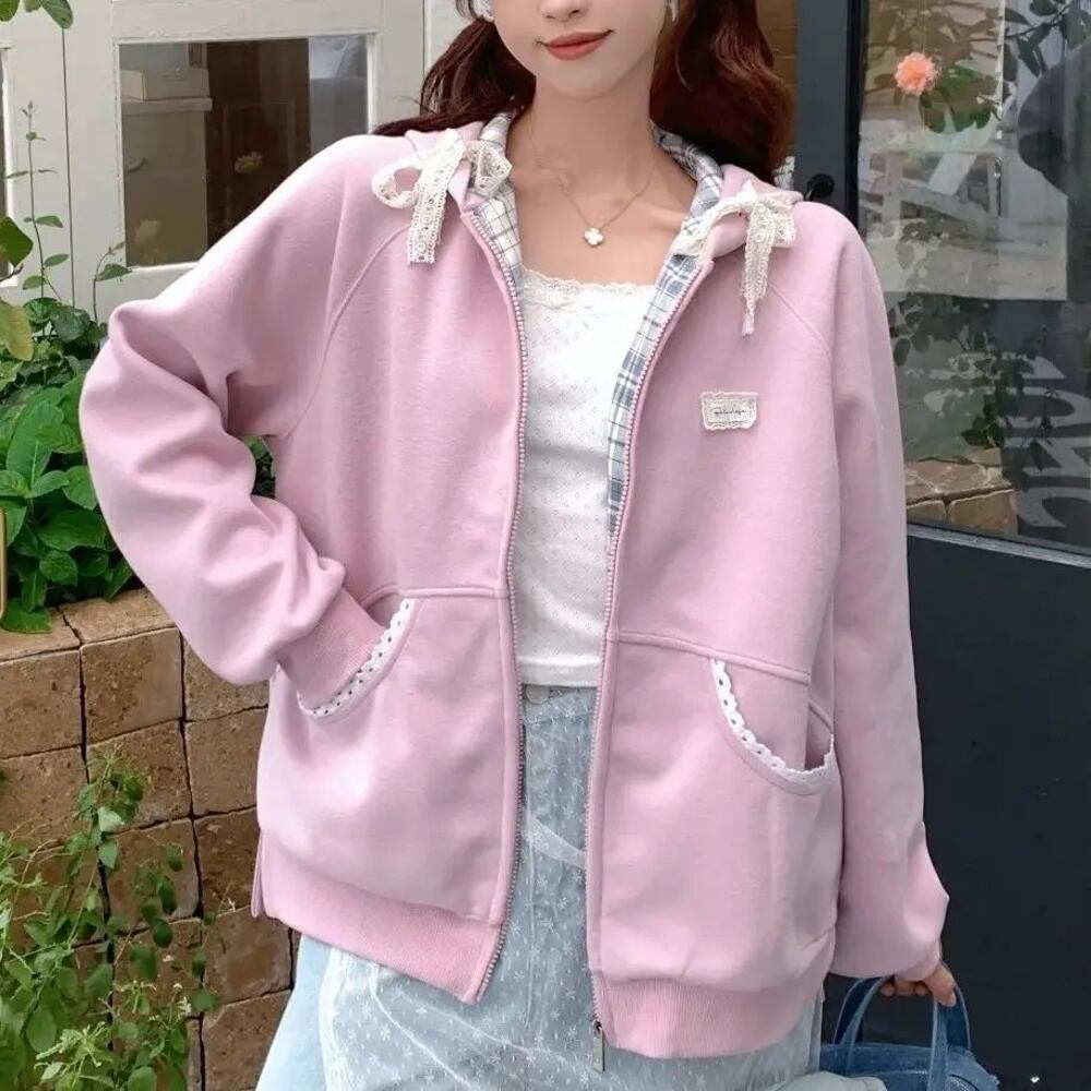 【予約商品】キャットガールルーズY2Kジッパーフーディー