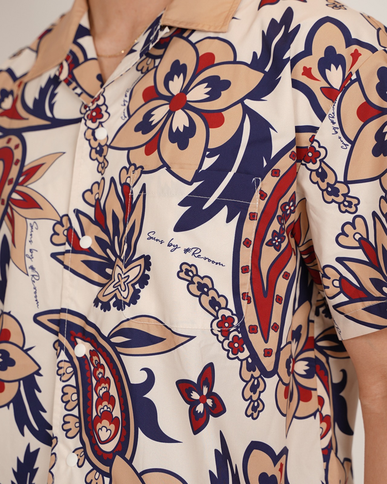 【SUNS】PAISLEY PATTERN OPEN COLLAR SHIRTS［RSS025］