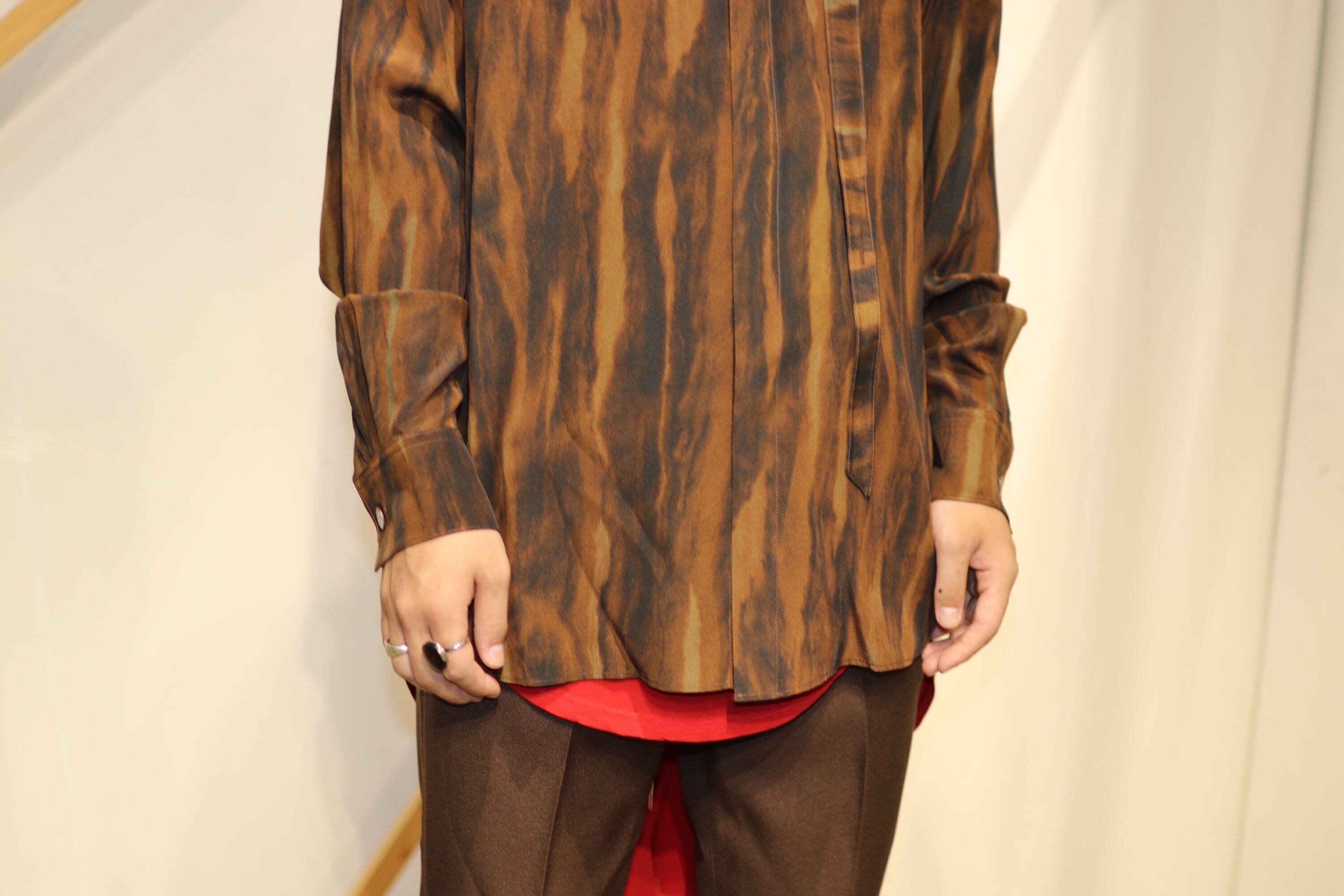 MASU FUR PRINT SILK SHIRTS (BROWN) MCFW-SH0421 | IAAAM ONLINE STORE