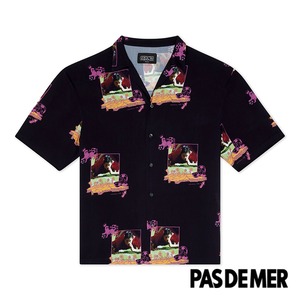【PAS DE MER/パドゥメ】ROBBIE FLOWER SHIRT 半袖シャツ / OLD BLACK  / SS24-12132