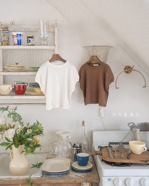 【anggo】クリーミーTシャツ クリーム 80〜120cm  240710