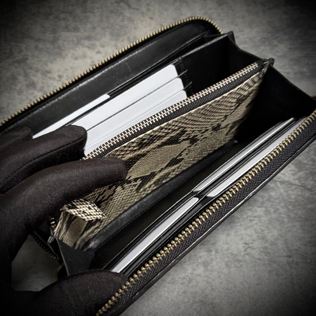 クロコダイル × パイソン メンズ財布 長財布 レディス財布