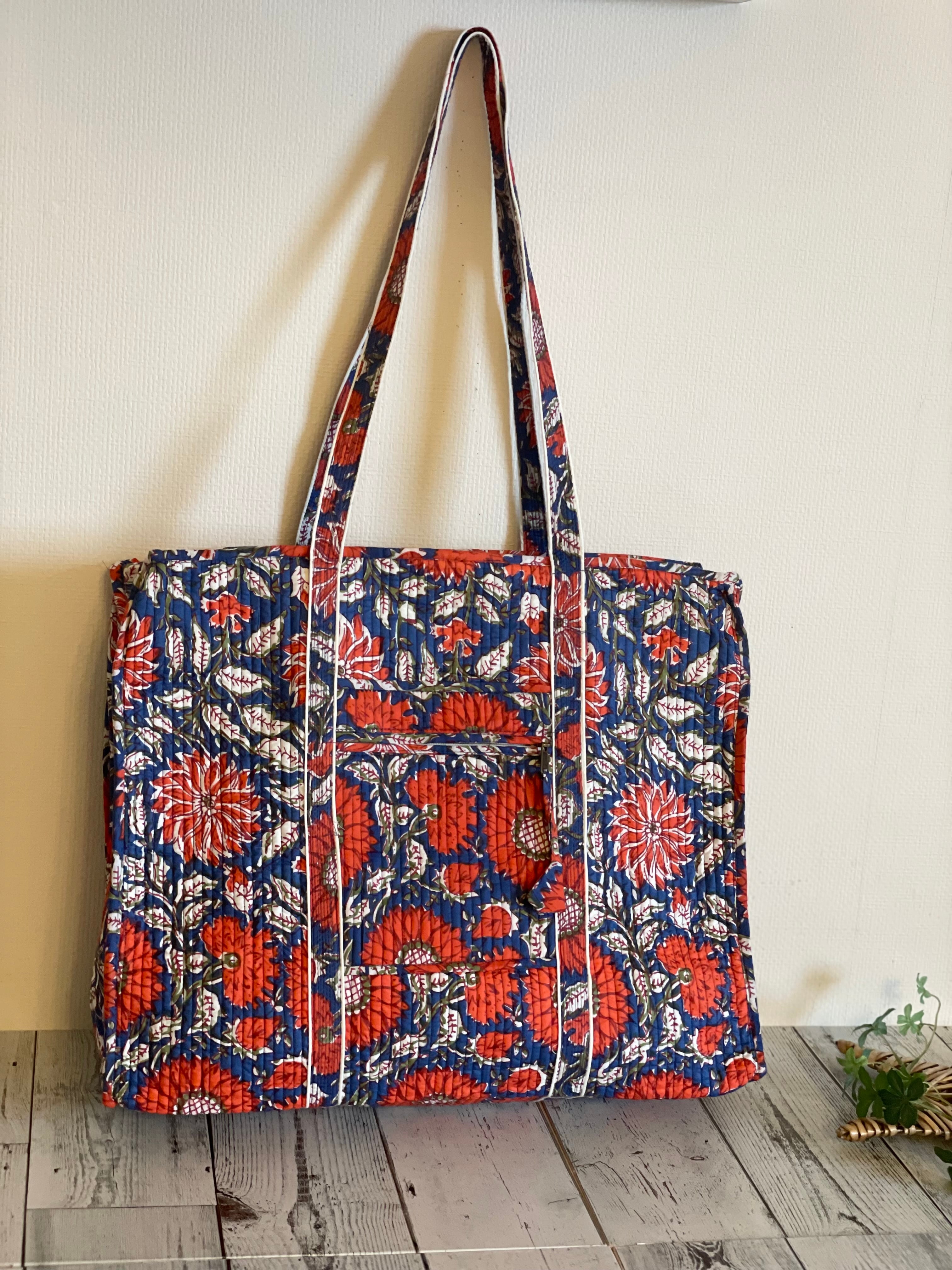 ブロックプリント パッチワークトートバッグ | La Maison du calme